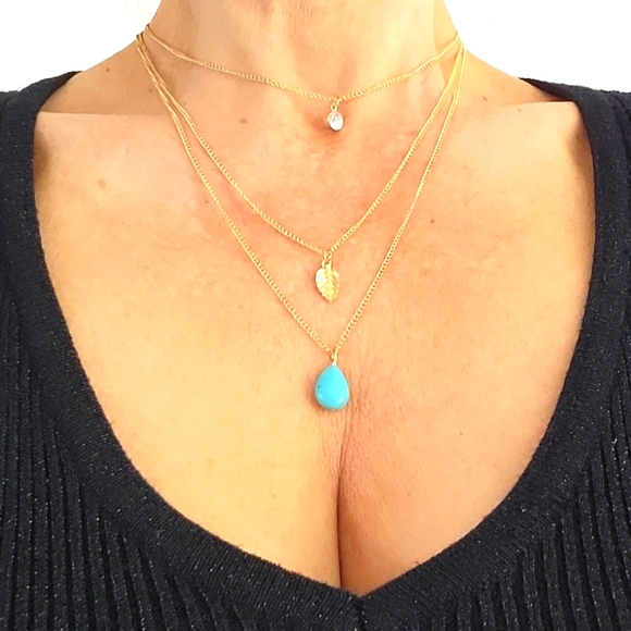 NEW Rose-Gold-Tone Triple Strand Charm Layering Necklace - Picture 3 of 11